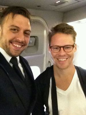 "bloody hell…my best friend (which is steward for Lufthansa) met Randy Harrison this mornin on his flight from New York to Frankfurt Germany. I´m sooooo jealous…" - by vyolawho - May 27th,  Tumblr
