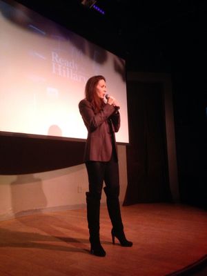 "Actress & activist Michelle Clunie salutes @ReadyForHillary at jam-packed fundraiser in DC" - Twitter
