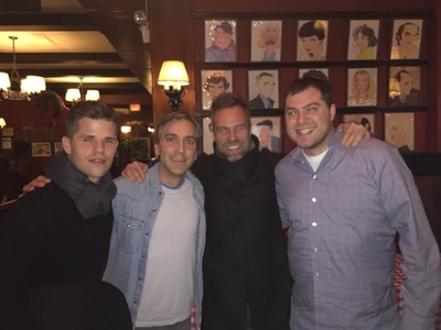 "Friends supporting the amazing @scolo in @ElephantMan on Bway.  Great work by all!  CC: @Charlie_Carver @iamjrbourne" - November 19th, 2014
