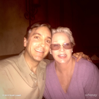 "Dame Sharon Gless granted me an audience by being in my audience & then filling me w/ pasta & beer! #LoveMyDame" - February 1st, 2015
